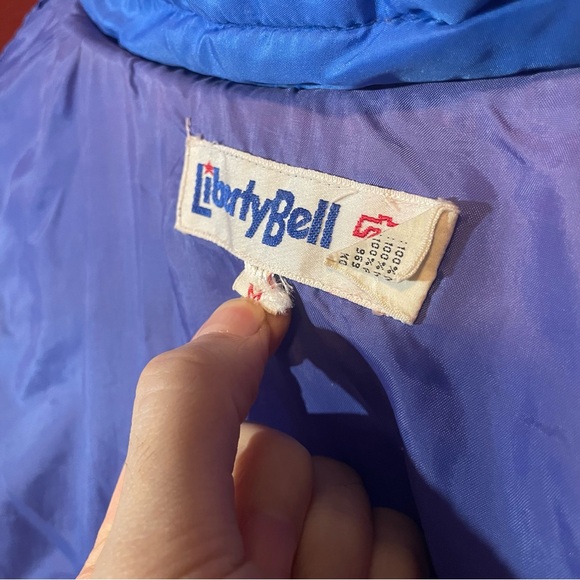 Vintage Liberty Bell Boy’s Blue Nylon Full Zip Retro Colorblock Ski Jacket - Picture 2 of 6